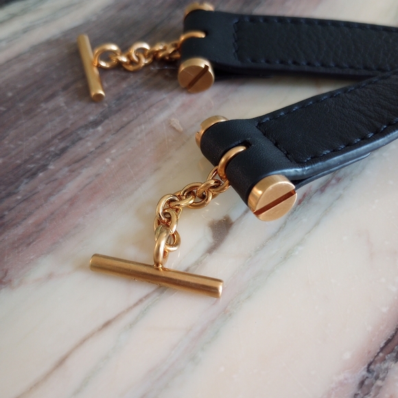 Metier London Black Leather Purse Strap - Picture 3 of 6